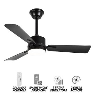 Plafonski ventilator sa svetiljkom FV3102-107 BK