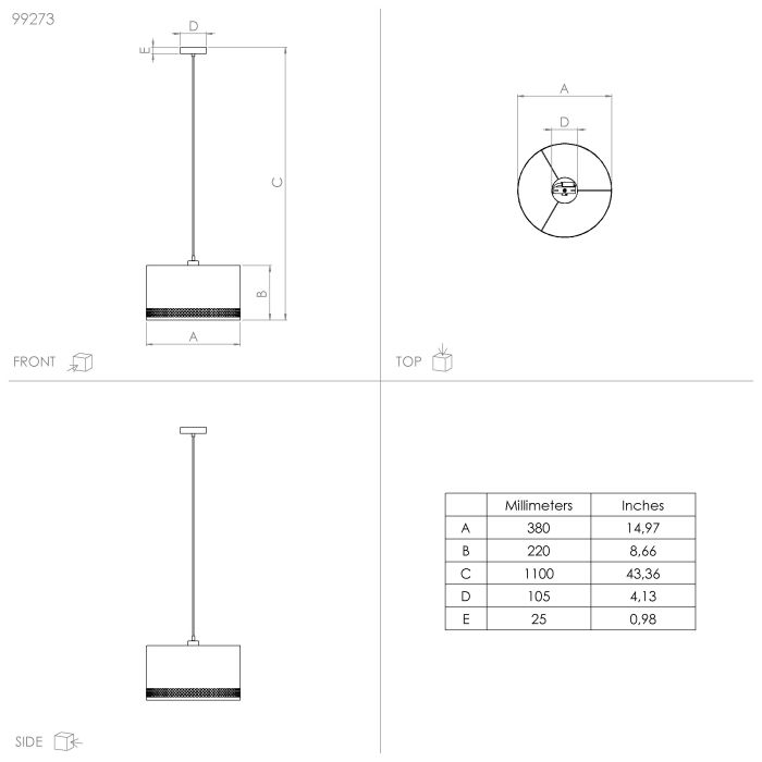 ESTEPERRA Visilica dimenzije - Lumen rasveta